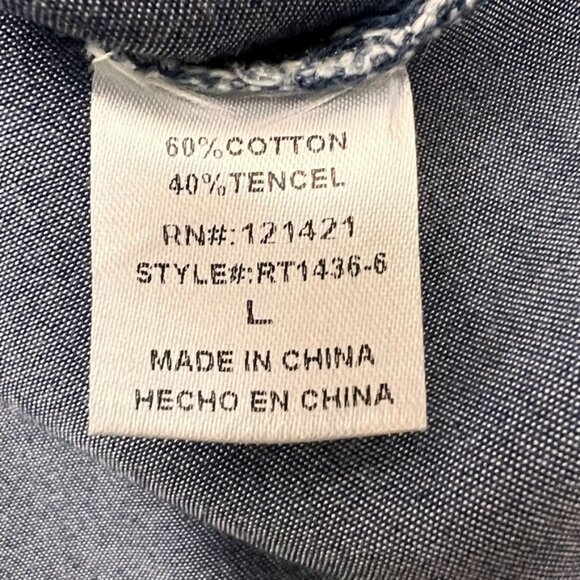 Off-The-Shoulder Denim Top By Ellison Size: Large - Picture 6 of 8